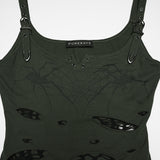 Punk printed tattered vest