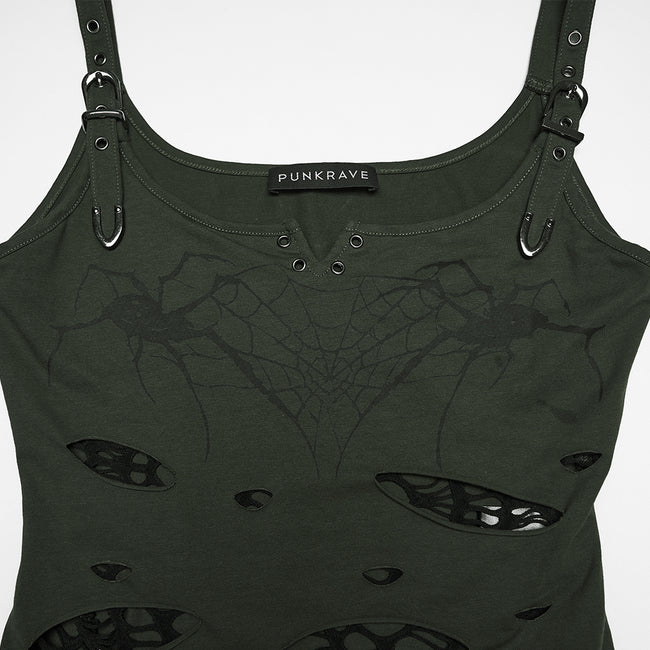 Punk printed tattered vest