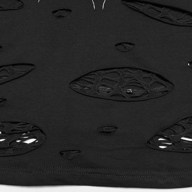 Punk printed tattered vest