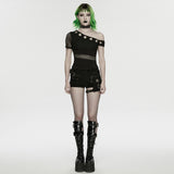 Punk Slant Shoulder T-shirt