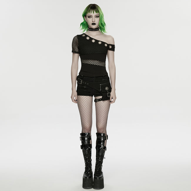 Punk Slant Shoulder T-shirt