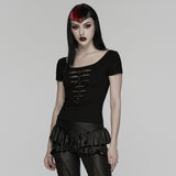 Punk Mesh Perspective Short Sleeve T-shirt