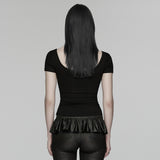 Punk Mesh Perspective Short Sleeve T-shirt