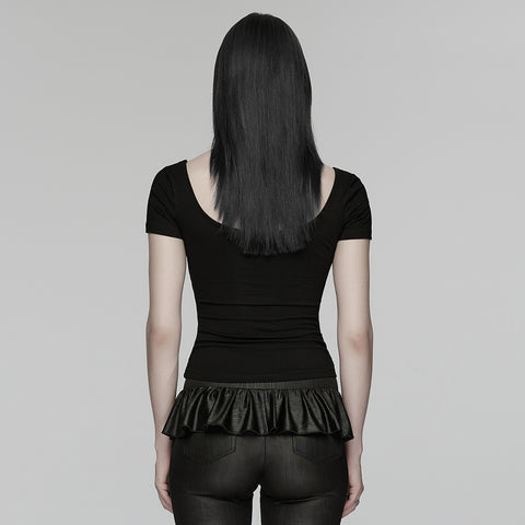 Punk Mesh Perspective Short Sleeve T-shirt