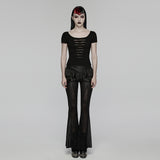 Punk Mesh Perspective Short Sleeve T-shirt
