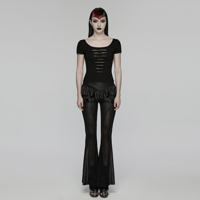 Punk Mesh Perspective Short Sleeve T-shirt