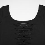 Punk Mesh Perspective Short Sleeve T-shirt