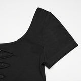Punk Mesh Perspective Short Sleeve T-shirt