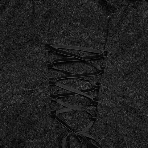 Goth Ruffle Off shoulder T-shirt