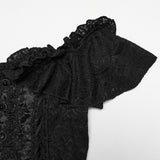 Goth Ruffle Off shoulder T-shirt