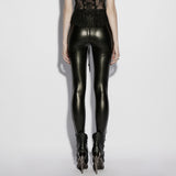 Women's Victorian Style Sexy Leather Gothic Leggings With Lace