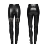 Women's Victorian Style Sexy Leather Gothic Leggings With Lace