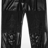 Women's Victorian Style Sexy Leather Gothic Leggings With Lace
