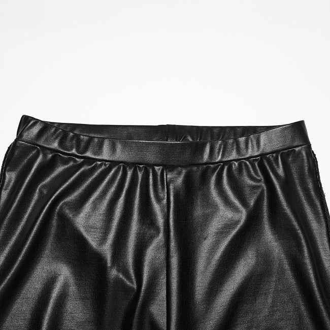 Women's Victorian Style Sexy Leather Gothic Leggings With Lace