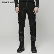 Punk Broken Hole Net Trousers