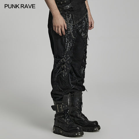 Punk splicing pants