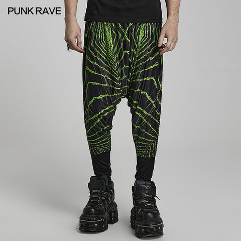 Cyber knit false two-piece trousers