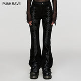 Punk suede flared pants