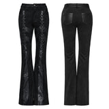 Punk suede flared pants
