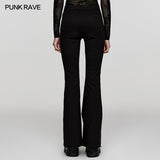 Gothic  V-shaped hollow flared pants