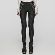 Goth texture knitting leggings