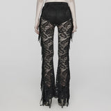 Goth See-through Lace Flared  Trousers