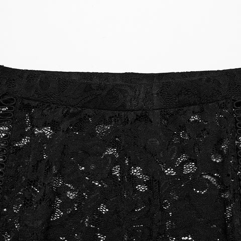 Goth See-through Lace Flared  Trousers