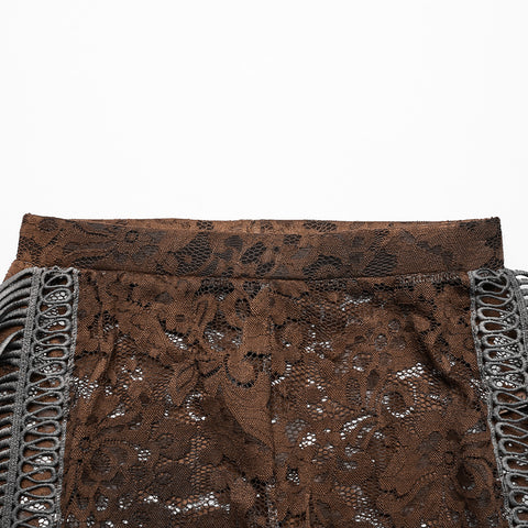 Goth See-through Lace Flared  Trousers