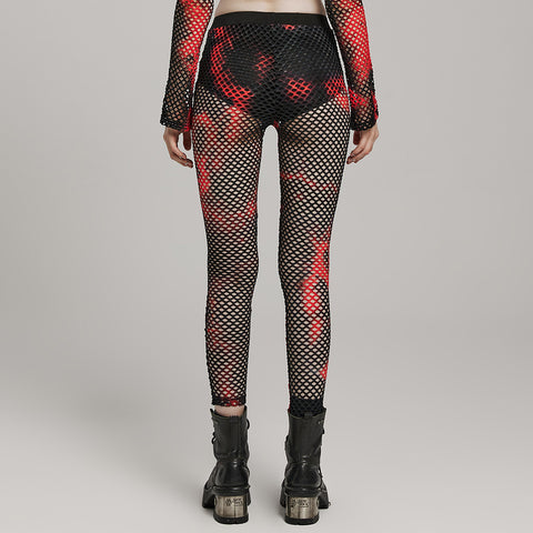 2024 PUNK tie-dyed mesh leggings
