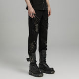 PUNK Irregular Structure Hollow Pants
