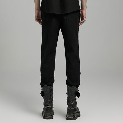 PUNK Irregular Structure Hollow Pants