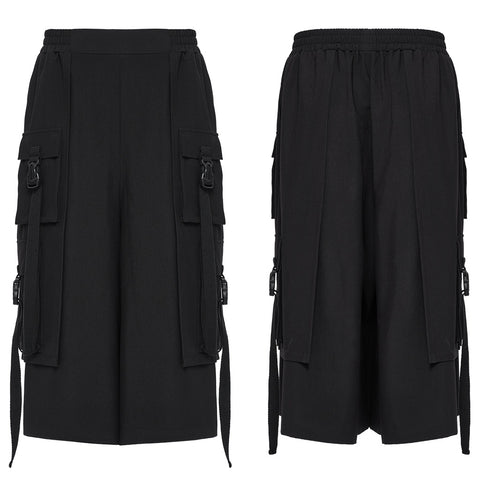 Cyberpunk wide leg cropped pants