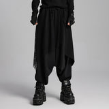 Dark punk hanging crotch pants