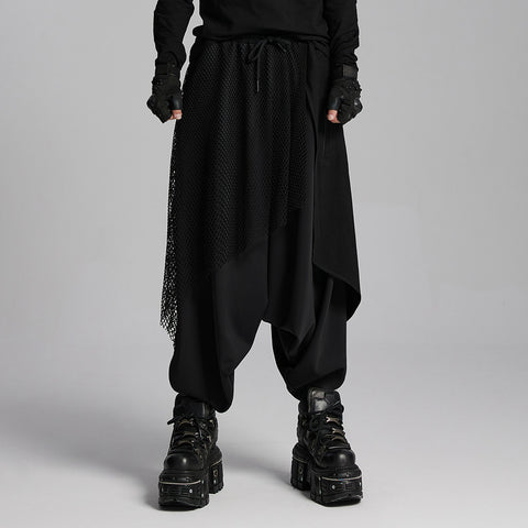 Dark punk hanging crotch pants