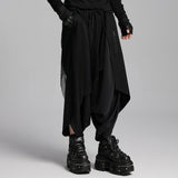 Dark punk hanging crotch pants