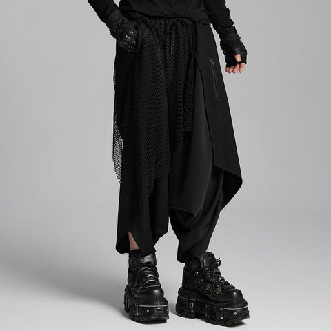 Dark punk hanging crotch pants