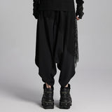 Dark punk hanging crotch pants