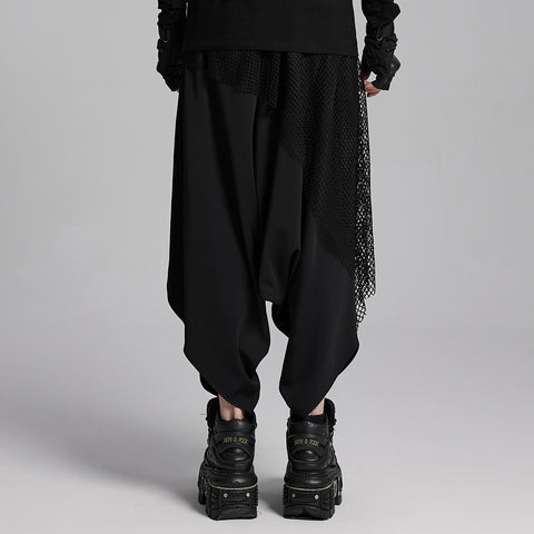 Dark punk hanging crotch pants