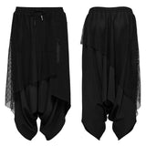Dark punk hanging crotch pants