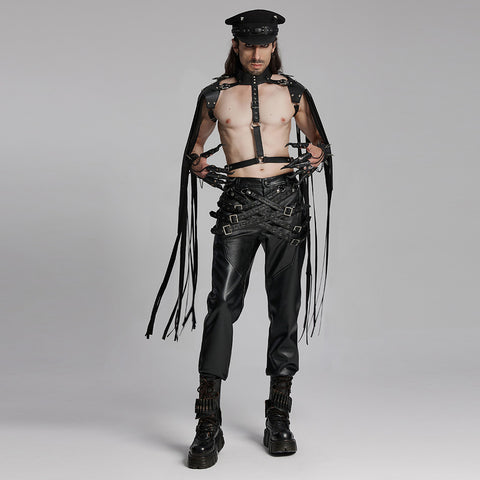 Punk street leather pants