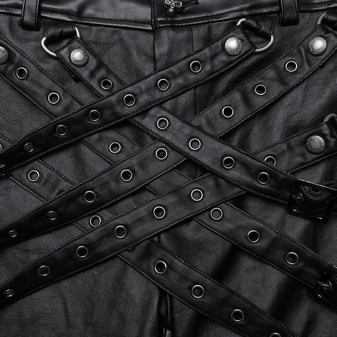 Punk street leather pants