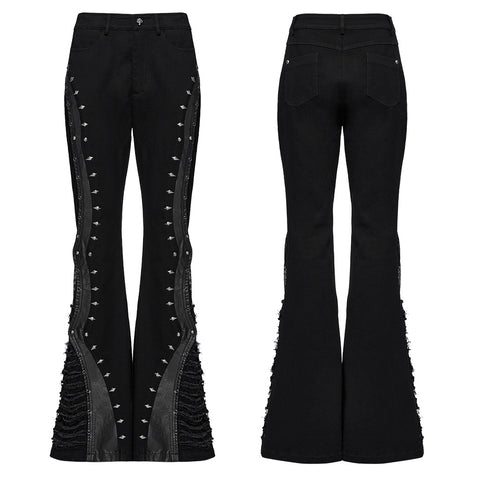 Punk street decadent flared pants