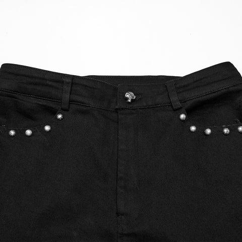 Punk hollow structured flared pants