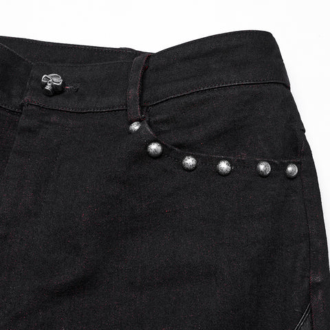 Punk hollow structured flared pants