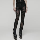 Goth Floral Lace Leggings