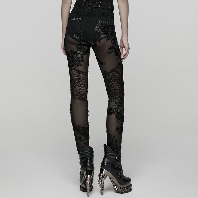 Goth Floral Lace Leggings