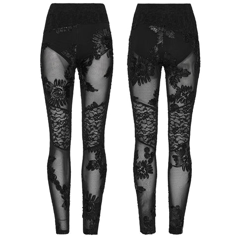 Goth Floral Lace Leggings