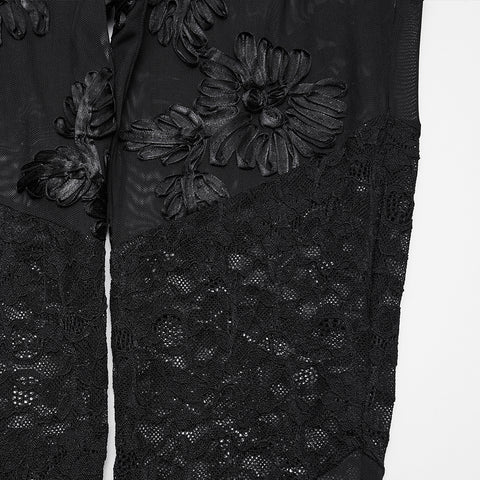 Goth Floral Lace Leggings