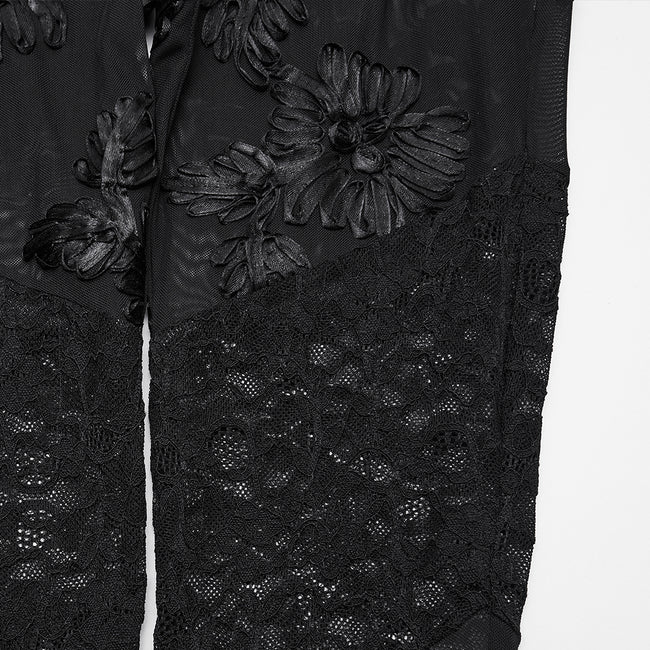 Goth Floral Lace Leggings