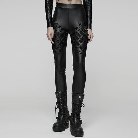 Punk Woven-Cross Leggings